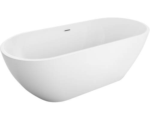 Акриловая ванна BelBagno Uno BB701 150x75 см, отдельностоящая, овальная, с ножками, со сливом-переливом, с донным клапаном