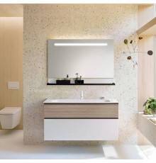 Burgbad Fiumo Комплект подвесной мебели 122х49х61см, с раковиной на 1 отв., ручки черные матовые, цвет: Eiche Dekor Cashmere / белый матовый. SFXN122F3956FOT45G0200C0001*1