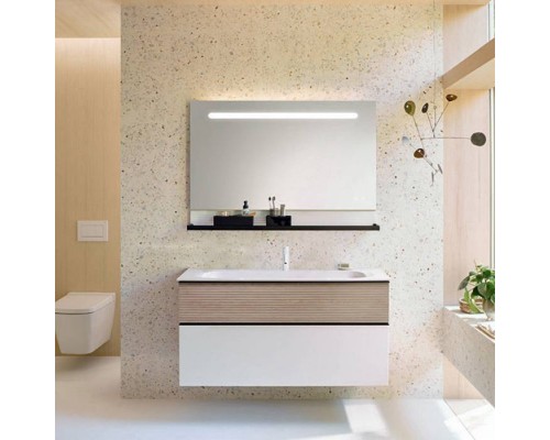 Burgbad Fiumo Комплект подвесной мебели 122х49х61см, с раковиной на 1 отв., ручки черные матовые, цвет: Eiche Dekor Cashmere / белый матовый. SFXN122F3956FOT45G0200C0001*1 Burgbad Fiumo Комплект подвесной мебели 122х49х61см, с раковиной на 1 отв., ручки черные матовые, цвет: Eiche Dekor Cashmere / белый матовый. SFXN122F3956FOT45G0200C0001*1
