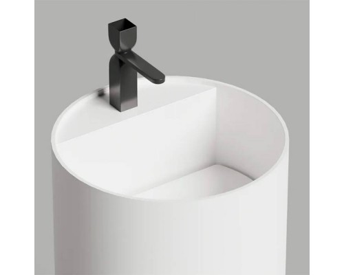 Salini Armonia Round Top 01 Раковина напольная 45х45х90см., слив в стену, с 1 отв., с декор.накладкой, мат-л: S-Sense, цвет: белый глянцевый. 130411TG слив в стену/1 отв под смеситель