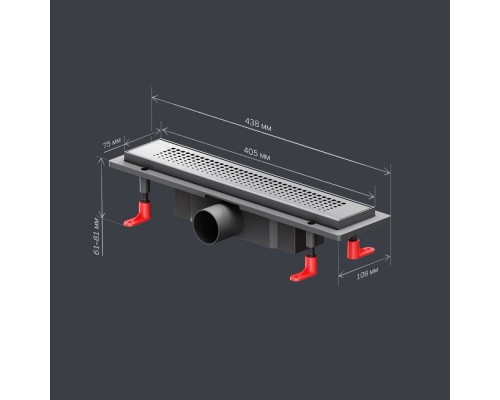 W02SC-P11-040-01SB Трап для душа линейный, универсальный затвор Cut Gradient, 40 см