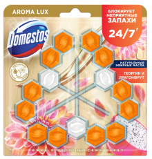 Туалетный блок для унитаза Domestos Power 5 экзотический букет георгин и драгонфрут трио 3х50 г