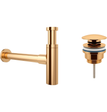 Комплект Wellsee Drainage System 182121003 с универсальным донным клапаном, золото