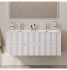Тумба с раковиной Cezares Duet 120 bianco lucido, раковина Cezares CZR-8073-120-2