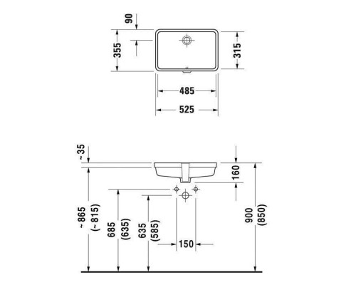 Duravit Vero Раковина 52.5х35.5см., без отв., цвет: белый. 0330480000