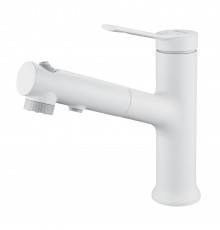 Смеситель для раковины Raffine F281C белый, с выдвижным изливом