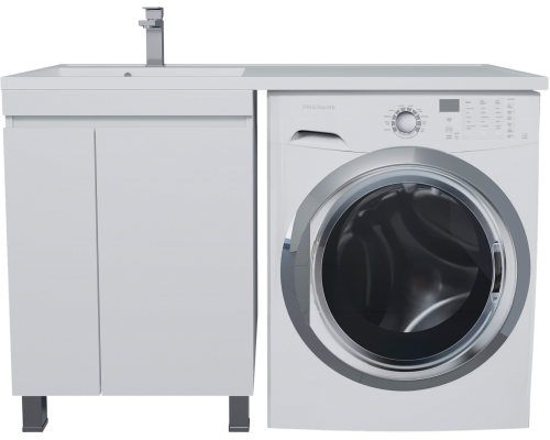 Тумба с раковиной Uperwood Magenta 50 L под стиральную машину, напольная, белая, с дверцами Тумба с раковиной Uperwood Magenta 50 L под стиральную машину, напольная, белая, с дверцами