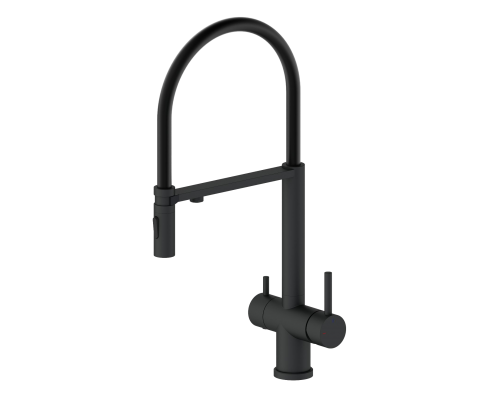 Смеситель для кухни Wonzon Woghand WW-88458009-MB с гибким изливом, матовый черный Смеситель для кухни Wonzon Woghand WW-88458009-MB с гибким изливом, матовый черный