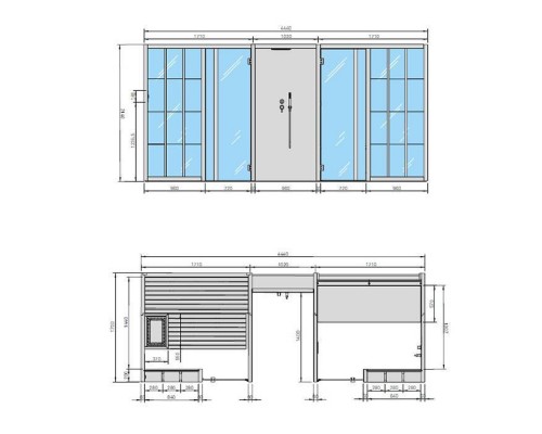 Effegibi Yoku Spa Shelf СаунаХаммам 444x170х217см, пристенная, цвет: чёрный орех/Calacatta Gold Extra. YO 70 31 0004 Effegibi Yoku Spa Shelf СаунаХаммам 444x170х217см, пристенная, цвет: чёрный орех/Calacatta Gold Extra. YO 70 31 0004