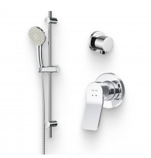 Душевой комплект Смеситель AM.PM X-Joy F85A65000 С ВНУТРЕННЕЙ ЧАСТЬЮ + Гарнитур Gem F0190000 хром + Подключение F0600E00