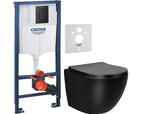 Комплект Унитаз подвесной Vincea Globo VT1-14SMB черный + Шумоизоляция Grohe 37131000 + Инсталляция Solido 38811KF0 3 в 1 с кнопкой смыва Комплект Унитаз подвесной Vincea Globo VT1-14SMB черный + Шумоизоляция Grohe 37131000 + Инсталляция Solido 38811KF0 3 в 1 с кнопкой смыва