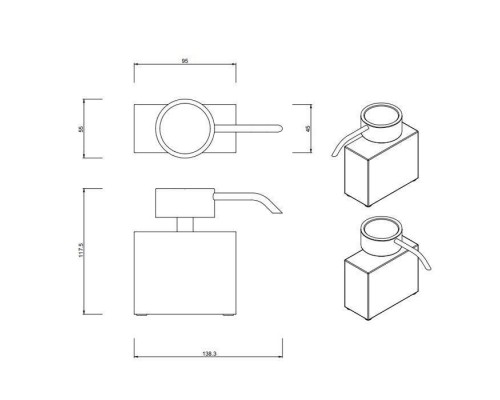 Decor Walther DW 477 Дозатор для мыла, настольный, цвет: золото. 0852120