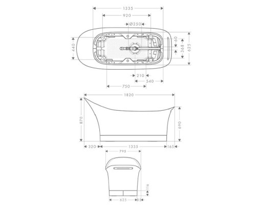 Axor Urquiola Ванна отдельностоящая 182x79.5xh87/69см, цвет: белый. 11440000 Axor Urquiola Ванна отдельностоящая 182x79.5xh87/69см, цвет: белый. 11440000