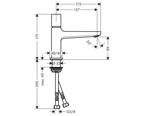 Hansgrohe Metropol Смеситель для раковины, 1 отв., цвет: хром. 32570000 Hansgrohe Metropol Смеситель для раковины, 1 отв., цвет: хром. 32570000