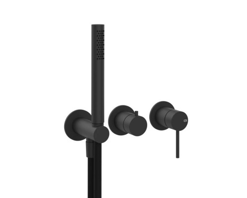 Gessi 316 Смеситель для душа, встраиваемый, на 2 источника. с подводом воды, ручной лейкой, цвет: Black XL. 54039#299