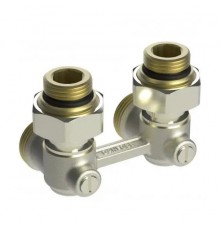 Клапан запорный радиаторный угловой Danfoss RLV-KB 1/2 НРxG1/2 ВР Kvs 1,6 м³/ч межосевое расстояние 50 мм. 003L0398