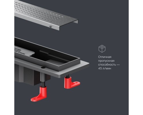 W02SC-P11-040-01SB Трап для душа линейный, универсальный затвор Cut Gradient, 40 см