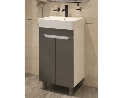 Тумба с раковиной DIWO Архангельск 50 белая, антрацит