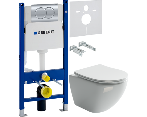 Комплект Унитаз подвесной Ceramicanova Metropol CN4002 безободковый + Инсталляция Geberit Duofix Delta 458.149.21.1 с кнопкой смыва, хром + Шумоизоляция 156.050.00.1 Комплект Унитаз подвесной Ceramicanova Metropol CN4002 безободковый + Инсталляция Geberit Duofix Delta 458.149.21.1 с кнопкой смыва, хром + Шумоизоляция 156.050.00.1