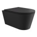 Alice Hide Round Унитаз 57х37см., подвесной, безободковый, с сиденьем и крышкой с микролифтом, с набором для крепления, цвет: чёрный матовый. 31170108SET