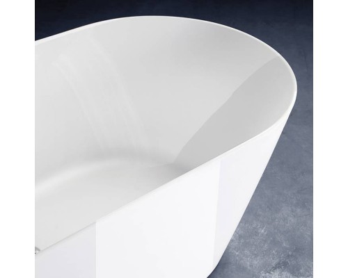 Gruppo Treesse Inka Ванна 150x70x60 см, овальная, отдельностоящая, акриловая, со щелевым переливом, цвет: белый глянцевый. V385BL