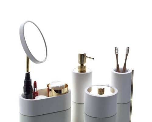 Bertocci Easy Стакан настольный, цвет: белый матовый/золото. 130 0930 5000