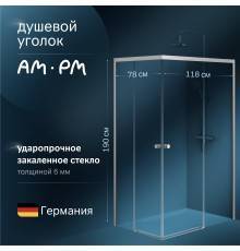 Душевой уголок AM.PM X-Joy W94G-403-12080-MТ 120х80 см, профиль хром матовый