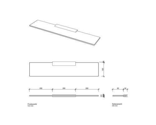 Decor Walther Tube GLA60 Полка стеклянная 60x13см, подвесной, цвет: хром. 0541400