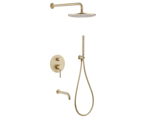 Душевой комплект Abber Wasser Kreis AF8117G С ВНУТРЕННЕЙ ЧАСТЬЮ, матовое золото
