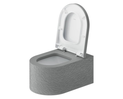Duravit Millio Унитаз подвесной, 37х57см.,  декор Pattern, крепление в компл., цвет: светло-серый матовый. 250609FD