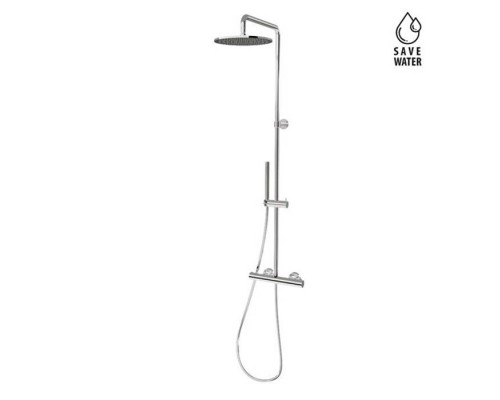 Newform XT Душевая стойка с термо смес., верхний душ 25см, ручной душ, шланг 150 см, цвет: хром. 61165.21.018