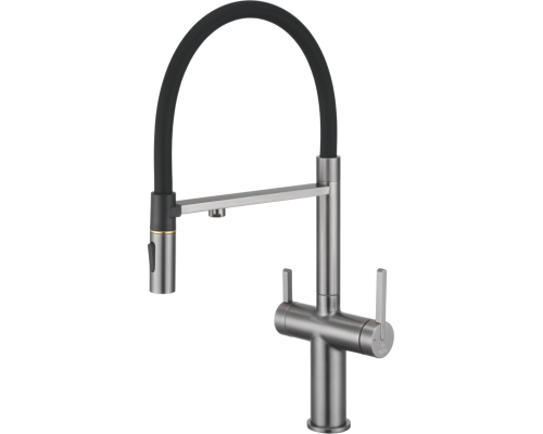Смеситель для кухни Rose R458T оружейная сталь