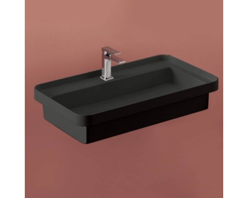Artceram Fuori Scala Раковина 80х45 см, с 1 отв., встраиваемая, без перелива, цвет: черный матовый. TFL035 17 00 *1