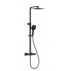 AQM8007MB Душ сист с термост Cool Touch, верхн. душ 226х120мм, ручн. душ 3 реж., черный мат AQM8007MB