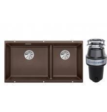 Комплект Мойка Blanco Subline 480/320-U кофе + Измельчитель KUCHENSTERN Muhle