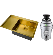 Комплект Мойка кухонная Zorg Light ZL R 780510-R BRONZE + Измельчитель Inox D ZR-56 D