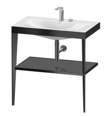 Duravit XViu Консоль напольная, 80x48x85см, с полкой, с раковиной без перелива, 2 отв., цвет: black matt/flannel grey high gloss lacquer. XV4715EB289