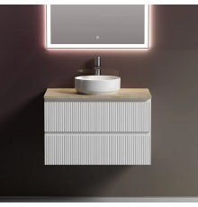 Тумба с раковиной Sancos Snob T 80 см, bianco, столешница бежевая, раковина CN6005