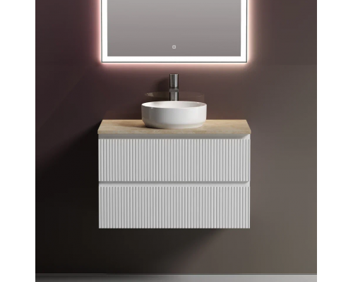 Тумба с раковиной Sancos Snob T 80 см, bianco, столешница бежевая, раковина CN6005 Тумба с раковиной Sancos Snob T 80 см, bianco, столешница бежевая, раковина CN6005