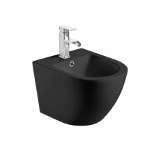 AQM2102MB Биде подвесное, цвет черный матовый, с отв под смеситель, с переливом 495x370x325мм AQM2102MB