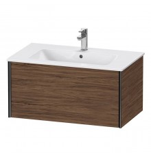 Duravit XViu Тумба подвесная 81x48x40см, с раковиной, 1 ящик, цвет: walnut dark/черный матовый. 2336830000,  XV40260B221