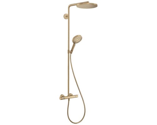Hansgrohe Raindance Душевая стойка, с термостатом, верхний душ 24см и ручным душем, цвет: шлифованная бронза. 27633140 Hansgrohe Raindance Душевая стойка, с термостатом, верхний душ 24см и ручным душем, цвет: шлифованная бронза. 27633140