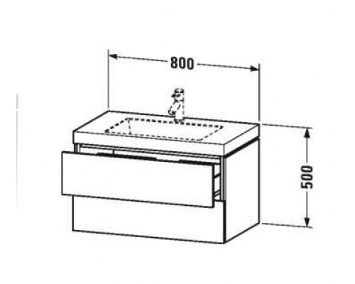 DURAVIT L-Cube комплект мебели, Тумба C-bonded, раковина  с фронтом, 50см, подвесной, цвет: Американский орех. LC6927O1313