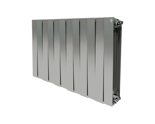 Секционный биметаллический радиатор Royal Thermo PianoForte 500, Silver Satin, количество секций 12 RTPFSS50012
