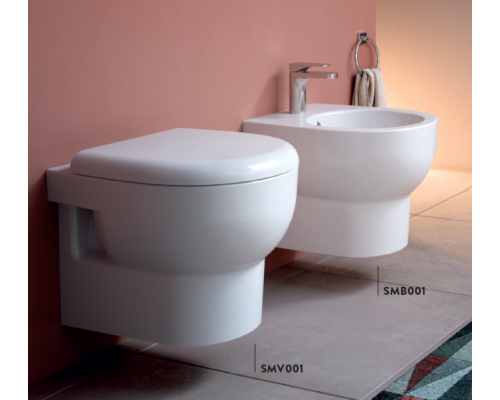 ARTCERAM/HIDRA SMARTY Биде подвесное 35х50 см, с 1 отв под смеситель, цвет: белый. SMB001 01 00 ARTCERAM/HIDRA SMARTY Биде подвесное 35х50 см, с 1 отв под смеситель, цвет: белый. SMB001 01 00