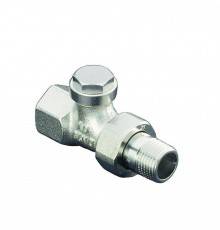Вентиль, Oventrop, Combi 4, проходной, DN-15, 1/2, ВН, PN, бар-10, T°C -от +2 до +120, бронза/латунь, никелированный, НГ со штуцером, воспроизводимая предварительная настройка, отключение, заполнение/слив