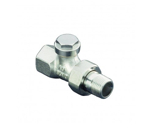 Вентиль, Oventrop, Combi 4, проходной, DN-15, 1/2, ВН, PN, бар-10, T°C -от +2 до +120, бронза/латунь, никелированный, НГ со штуцером, воспроизводимая предварительная настройка, отключение, заполнение/слив