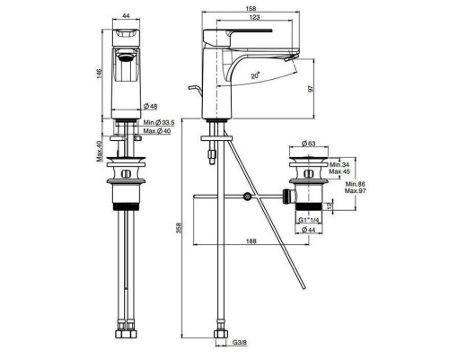 Fima Carlo Frattini Mast Смеситель для раковины, на 1 отв., цвет: хром. F3131CR.ES