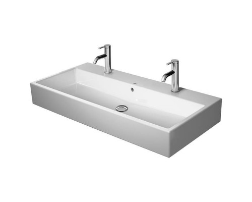 Duravit Vero Air Раковина подвесная, 100х47см, с 2 отв., с переливом, шлифованная, цвет: белый. 2350100024
