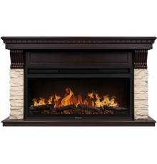 Комплект Электрокамин Electrolux EFP/P-3620LS + Портал Firelight Michigan 42/40/36 камень слоновая кость, шпон темный дуб